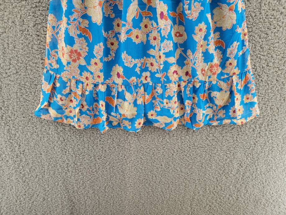 Jessica Simpson Iris Ruffled Empire-Waist Dress Women's XS Methyl Blue V-Neck