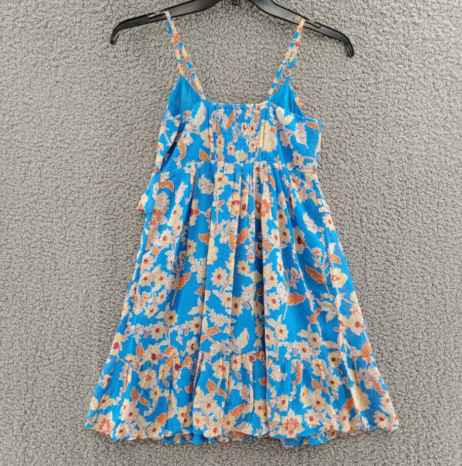 Jessica Simpson Iris Ruffled Empire-Waist Dress Women's XS Methyl Blue V-Neck
