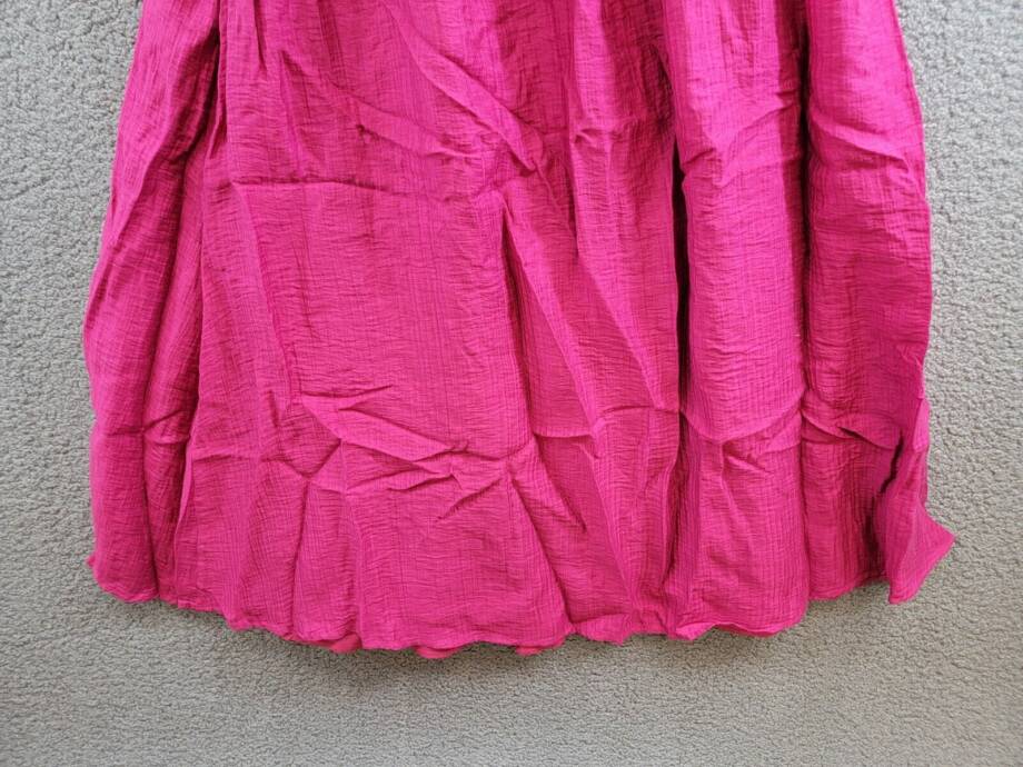 AQUA Crinkle Smocked Maxi Dress Women's S Berry Square Neck Adjustable Strap