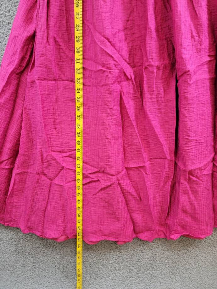 AQUA Crinkle Smocked Maxi Dress Women's S Berry Square Neck Adjustable Strap