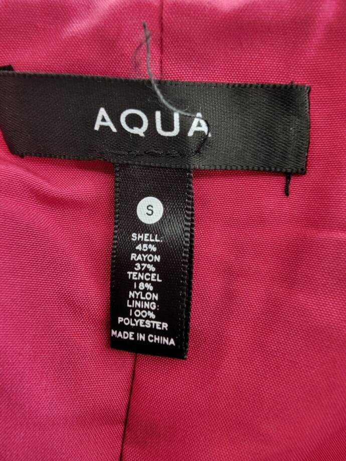 AQUA Crinkle Smocked Maxi Dress Women's S Berry Square Neck Adjustable Strap