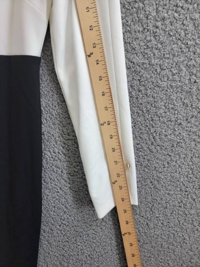 Tommy Hilfiger Keyhole-Neck Sheath Dress Women's 8 Cream/Black Zip Closure L/S