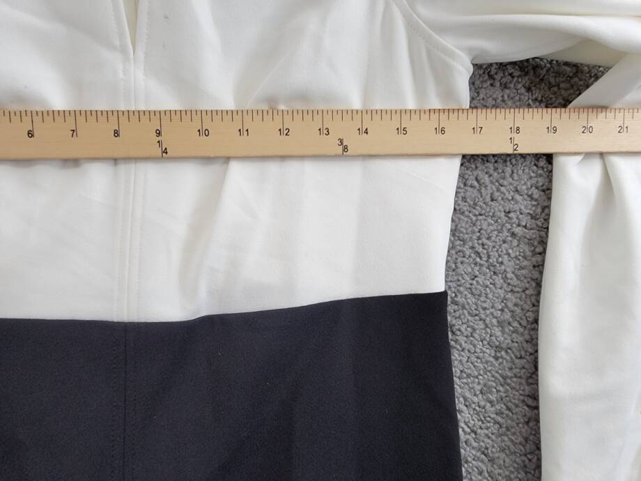 Tommy Hilfiger Keyhole-Neck Sheath Dress Women's 8 Cream/Black Zip Closure L/S