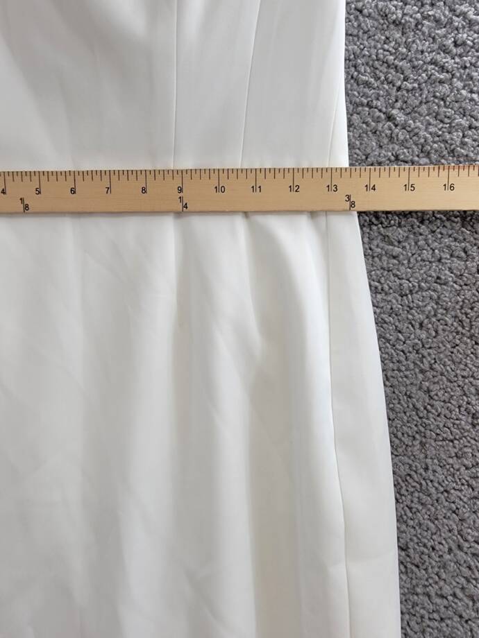 French Connection Echo Crepe Strapless Midi Dress Women's 6 White Back Zipped