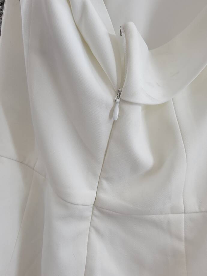 French Connection Echo Crepe Strapless Midi Dress Women's 6 White Back Zipped