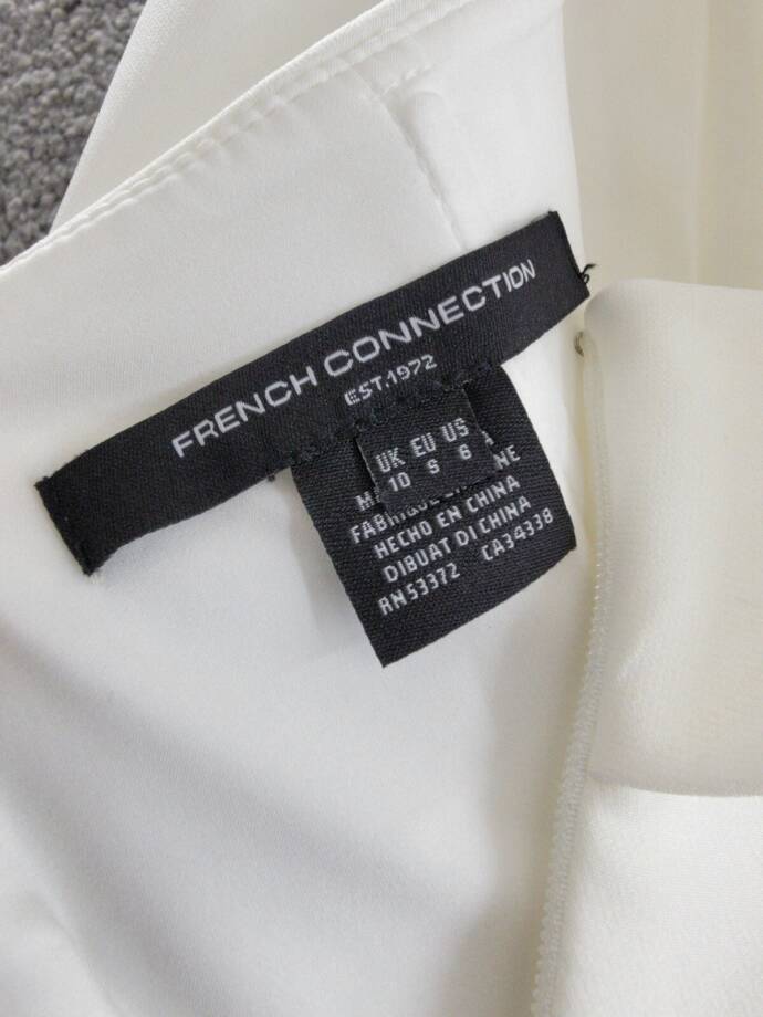 French Connection Echo Crepe Strapless Midi Dress Women's 6 White Back Zipped