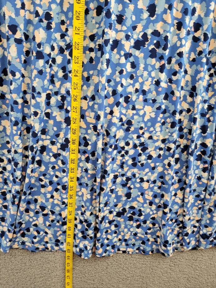 Jessica Howard Plus Size Printed V-Neck Short-Sleeve Dress Womens 14W Blue Multi