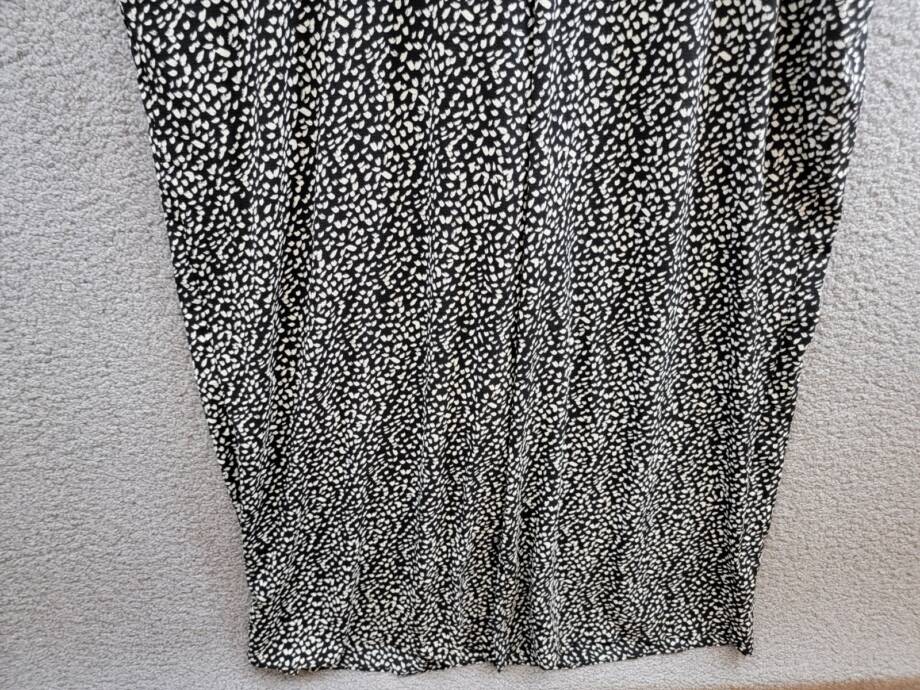 London Times Plus Puff Sleeve Front Zip Jumpsuit 22W Black/Ivory Smocked Waist