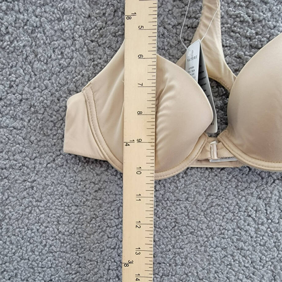 Natori Euphoria Tagless Front-Close Bra Women's 32A Cafe Solid Cutout Back