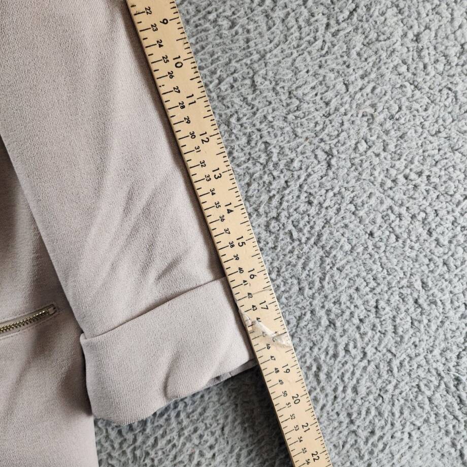 Kasper Pebbled Crepe Blazer Women's 14 Summer Straw Two Front Zip Pockets