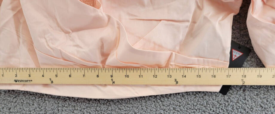 Guess Off-the-Shoulder Crop Blouse Women's XL Calm Pink Sweetheart Neck Back Zip