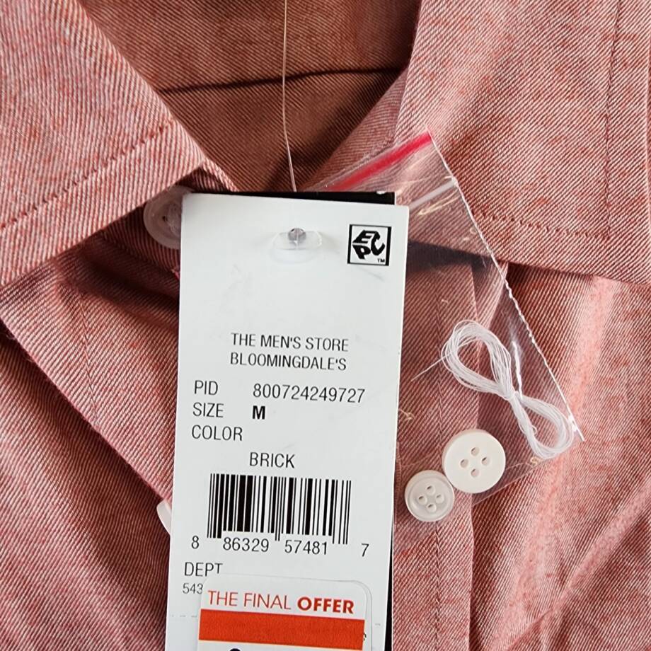 The Men's Store at Bloomingdale's Regular Fit Cotton Flannel Shirt Men's M Brick