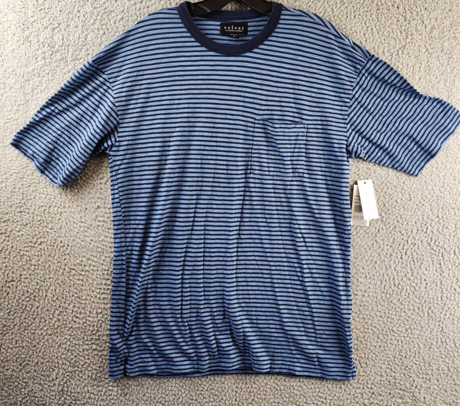 Velvet by Graham & Spencer Jeremy Pocket Tee Men's S Billow Striped Pullover S/S