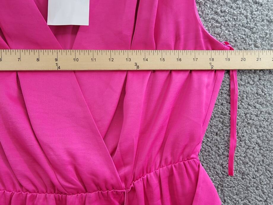 Jessica Howard Sleeveless Tie-Waist Wrap Dress Women's 10 Magenta Vneck Pullover