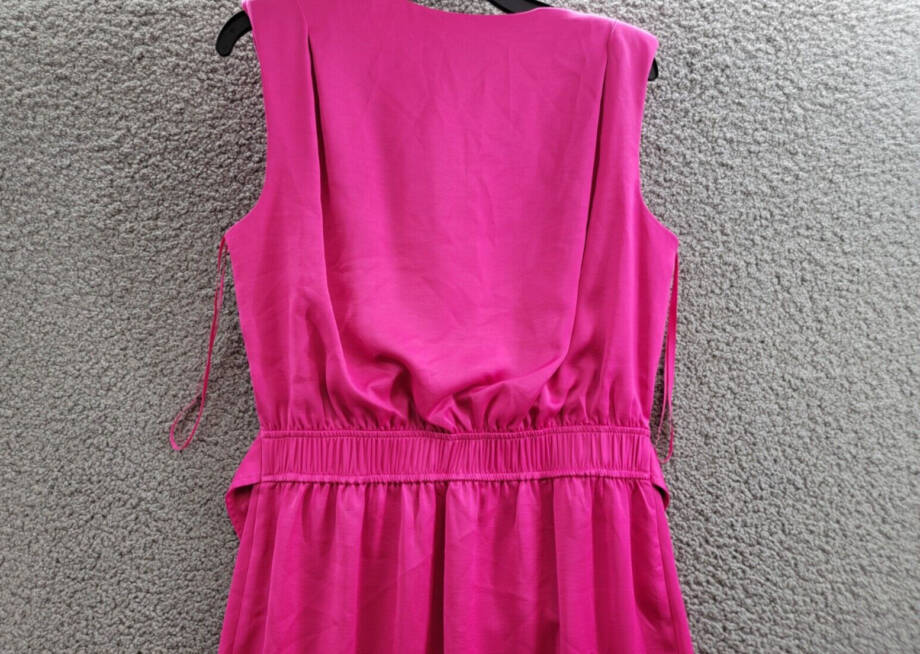 Jessica Howard Sleeveless Tie-Waist Wrap Dress Women's 10 Magenta Vneck Pullover