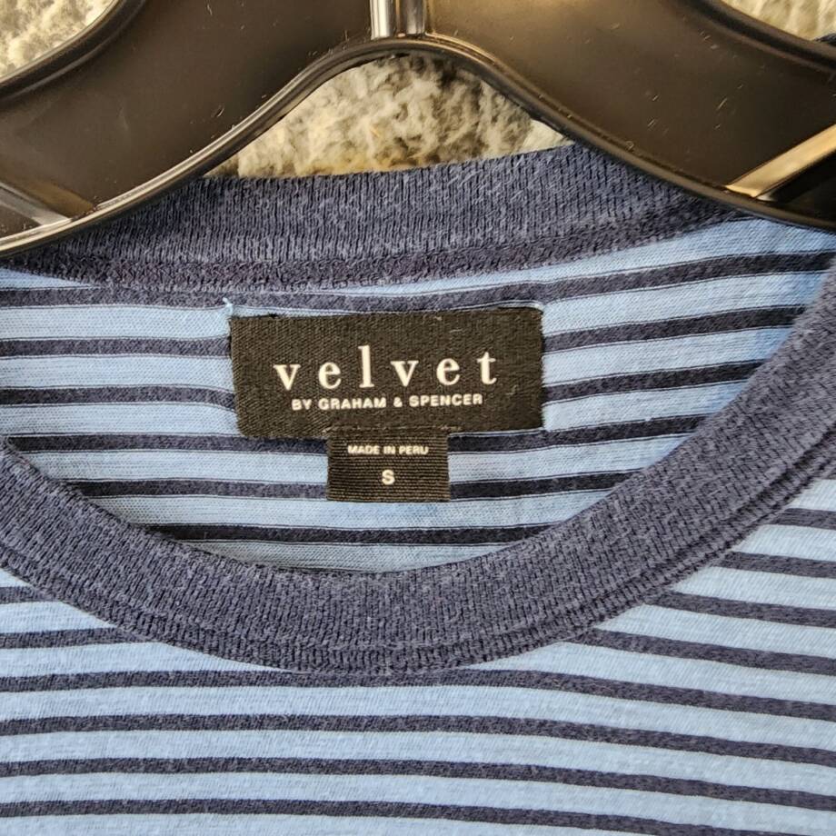 Velvet by Graham & Spencer Jeremy Pocket Tee Men's S Billow Striped Pullover S/S