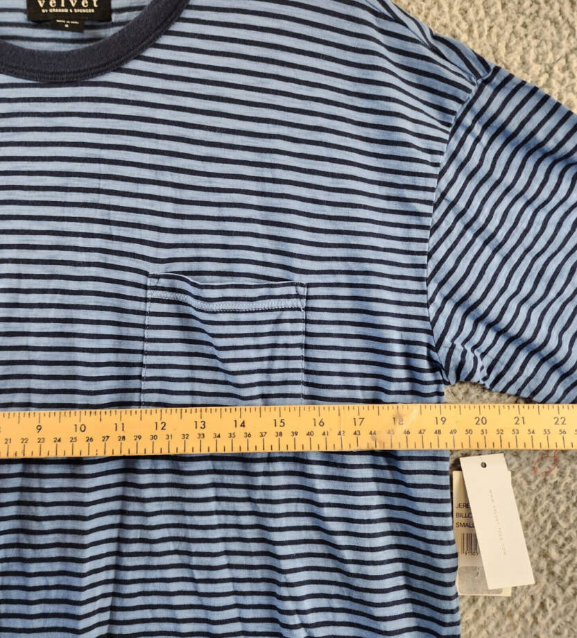 Velvet by Graham & Spencer Jeremy Pocket Tee Men's S Billow Striped Pullover S/S
