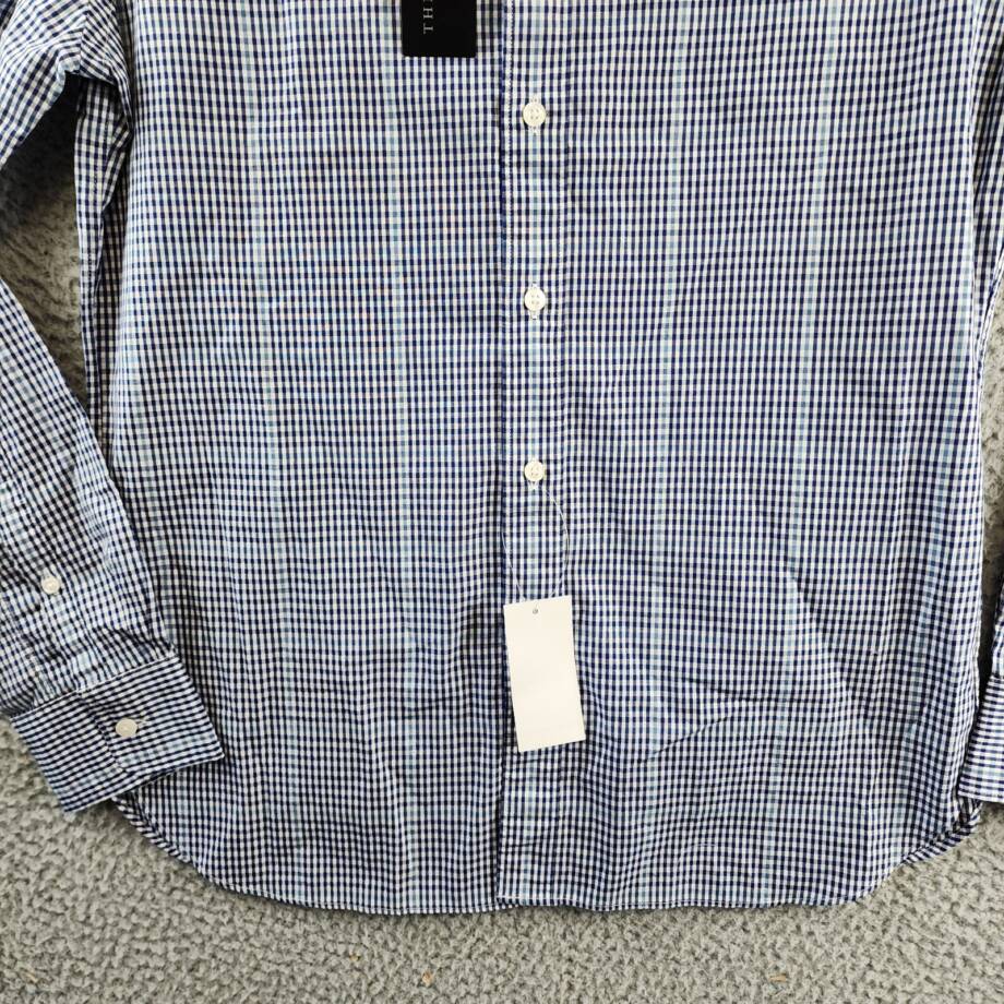 The Men's Store at Bloomingdale's Stretch Slim Fit Button Up Shirt Men's S Blue`