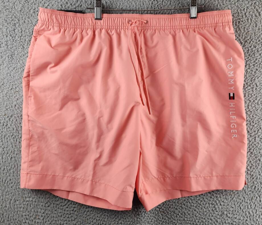 Tommy Hilfiger Drawstring Logo 7" Swim Trunks Men's XXL Summer Peach