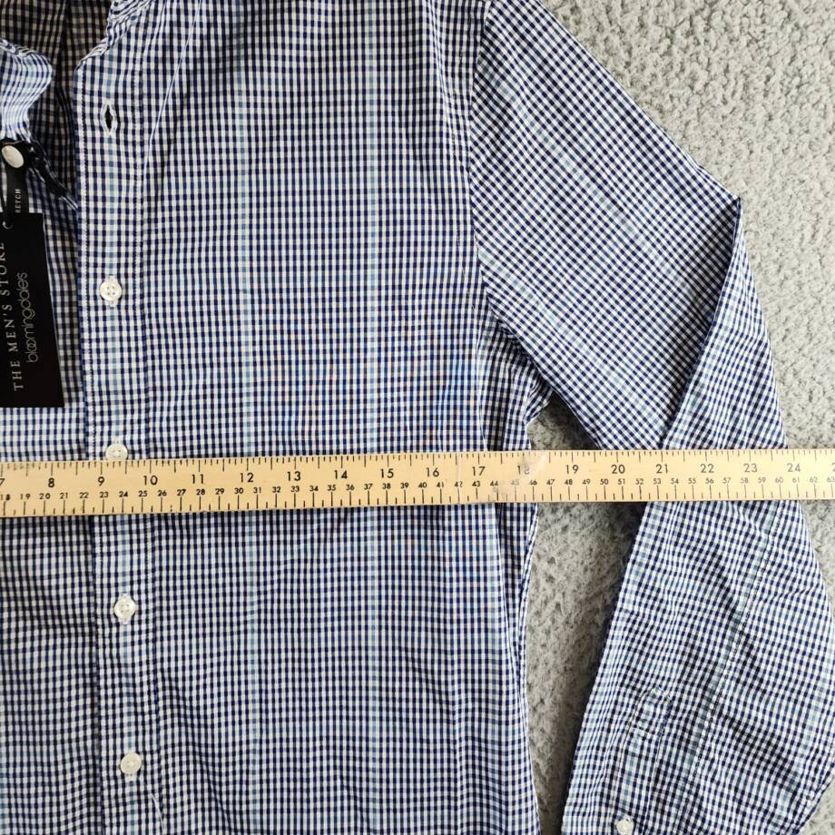 The Men's Store at Bloomingdale's Stretch Slim Fit Button Up Shirt Men's S Blue`