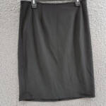Calvin Klein Scuba Crepe Pencil Skirt Women's 12 Black Solid Back Zip Closure