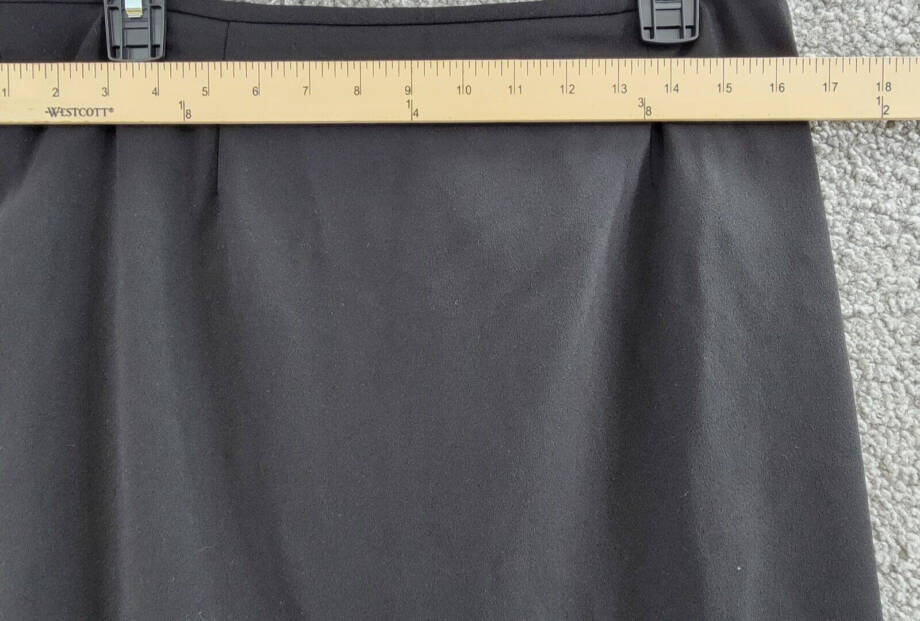 Calvin Klein Scuba Crepe Pencil Skirt Women's 12 Black Solid Back Zip Closure