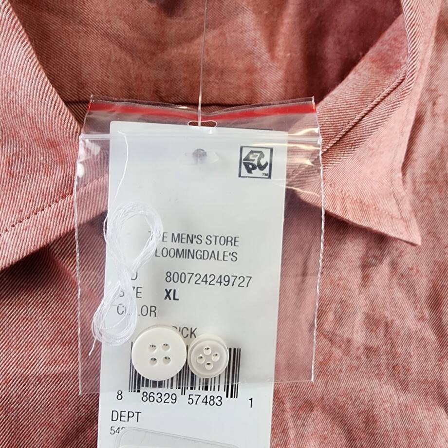 The Men's Store at Bloomingdale's Regular Fit Flannel Shirt Men's XL Brick L/S