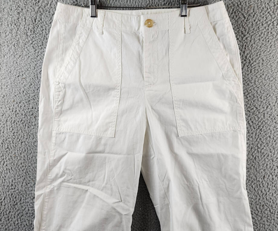 Velvet By Graham & Spencer High Rise Cropped Wide Leg Pants Women's 10 White