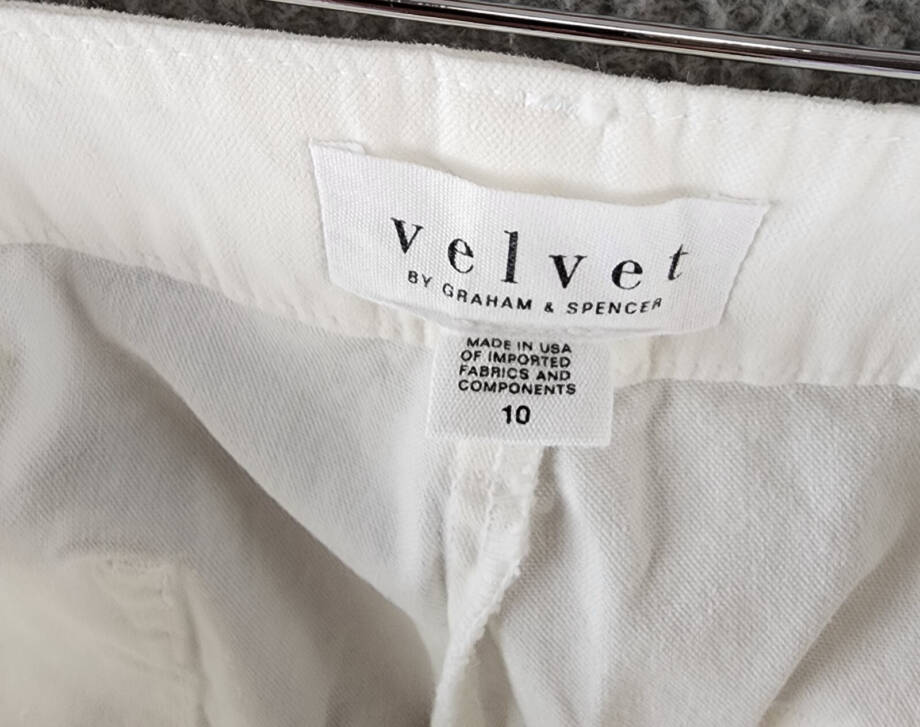 Velvet By Graham & Spencer High Rise Cropped Wide Leg Pants Women's 10 White