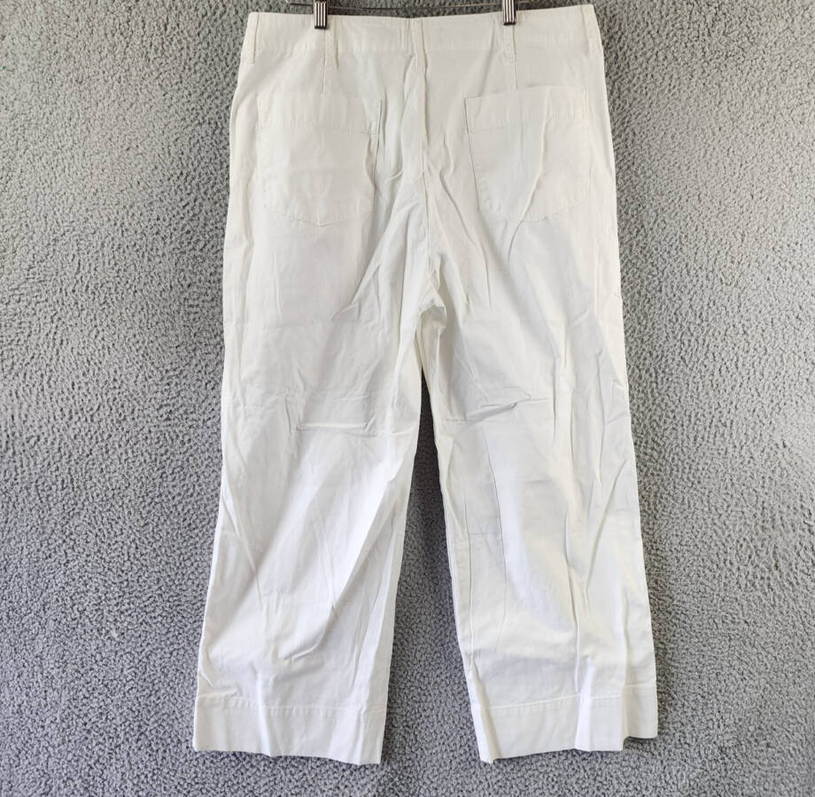 Velvet By Graham & Spencer High Rise Cropped Wide Leg Pants Women's 10 White