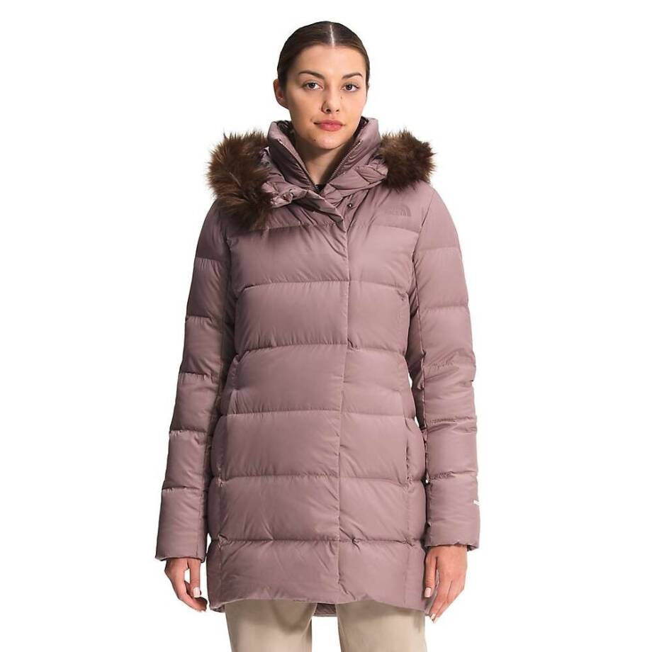 The North Face New Dealio Down Parka Women's XS Twilight Mauve Zip/Snap Closure