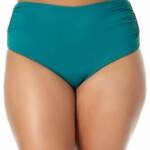Anne Cole Plus Size Live In Color High-Waist Swim Bottoms Womens 16W Ocean Green