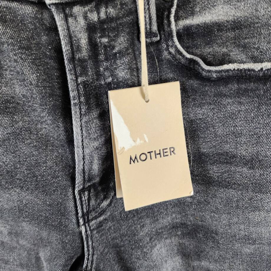 MOTHER The Mid Rise Rider Skimp Jeans Women's 23 I Hate Snakes Button Closure