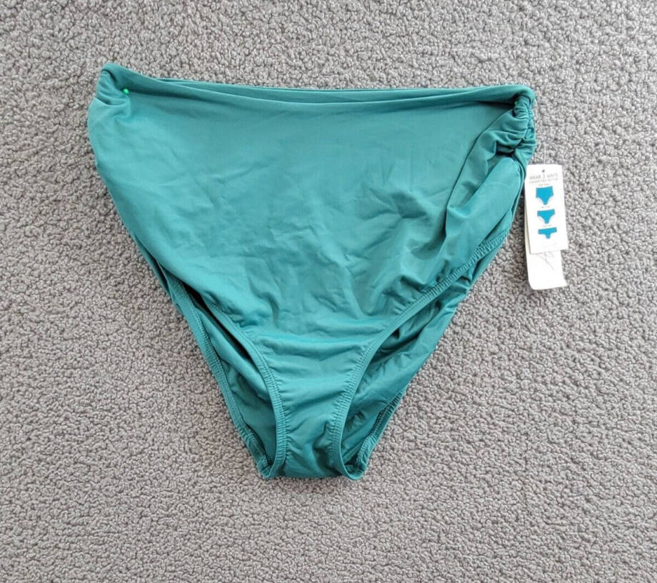 Anne Cole Plus Size Live In Color High-Waist Swim Bottoms Womens 16W Ocean Green
