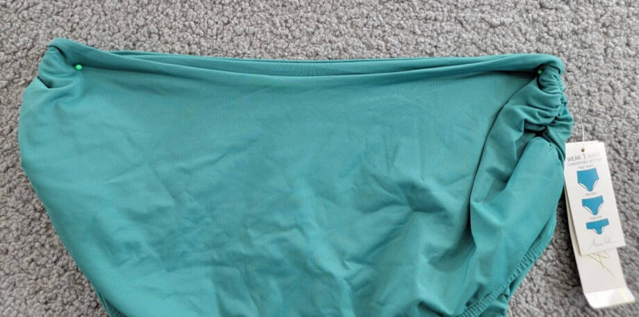 Anne Cole Plus Size Live In Color High-Waist Swim Bottoms Womens 16W Ocean Green