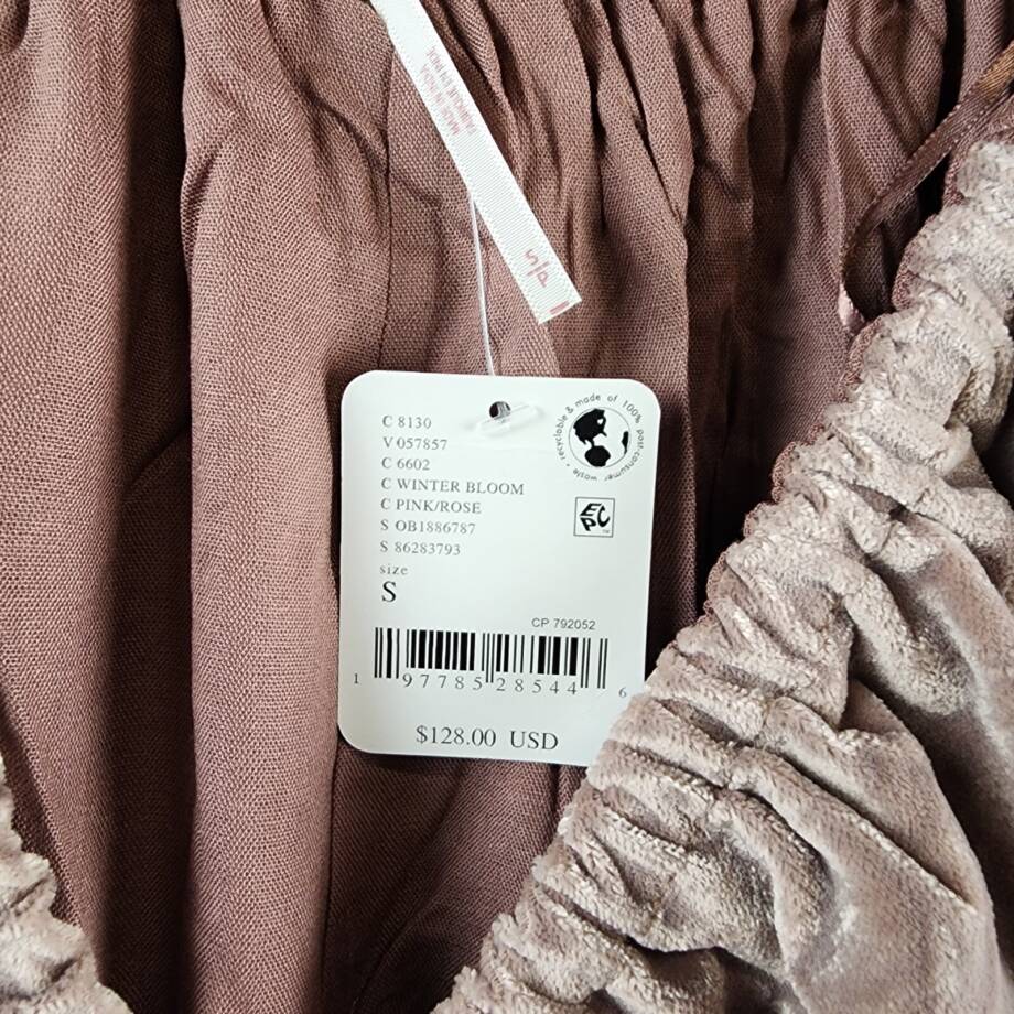 Free People Portia Velvet Mini Dress Women's S Winter Bloom V-Neck Pullover~