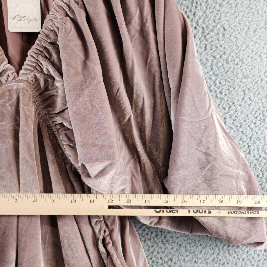 Free People Portia Velvet Mini Dress Women's S Winter Bloom V-Neck Pullover~