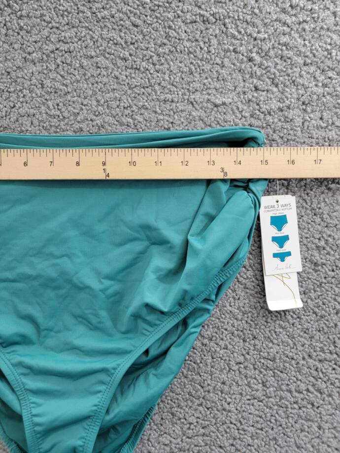 Anne Cole Plus Size Live In Color High-Waist Swim Bottoms Womens 16W Ocean Green
