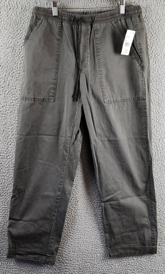 Velvet by Graham & Spencer Misty Drawstring Pants Women's S Tundra Grey Pull-On~