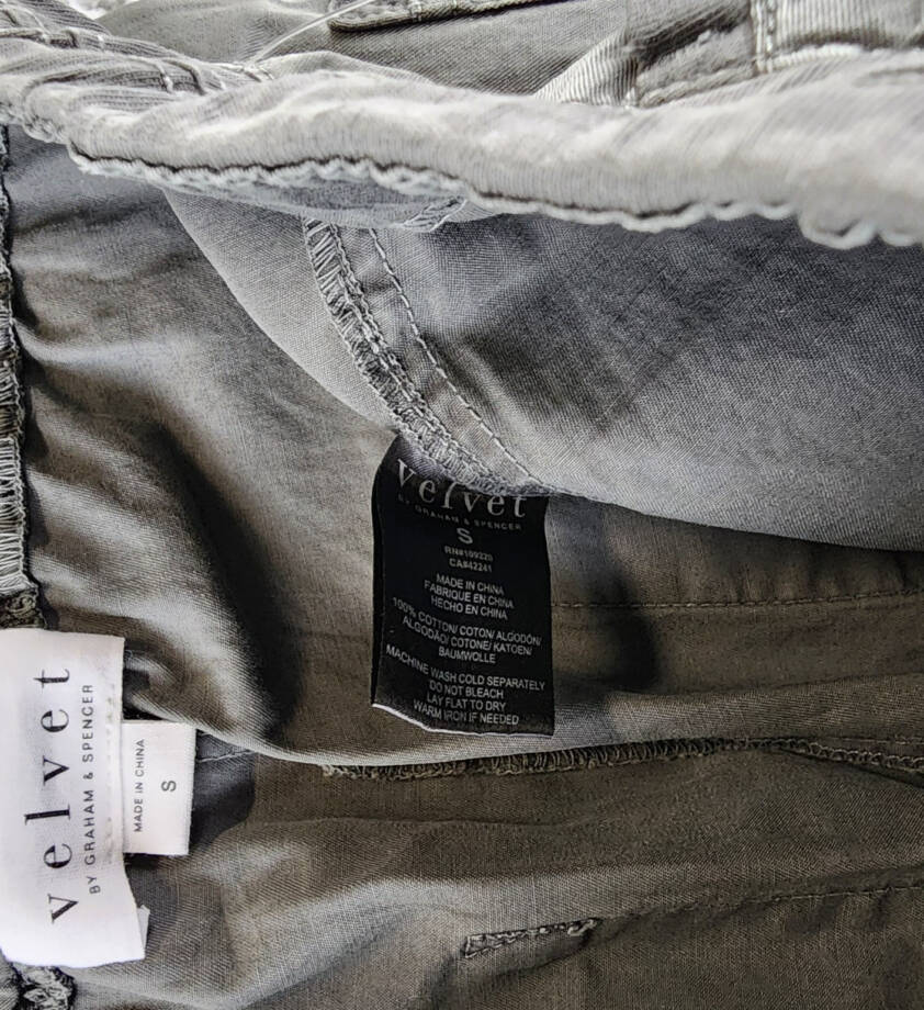 Velvet by Graham & Spencer Misty Drawstring Pants Women's S Tundra Grey Pull-On~