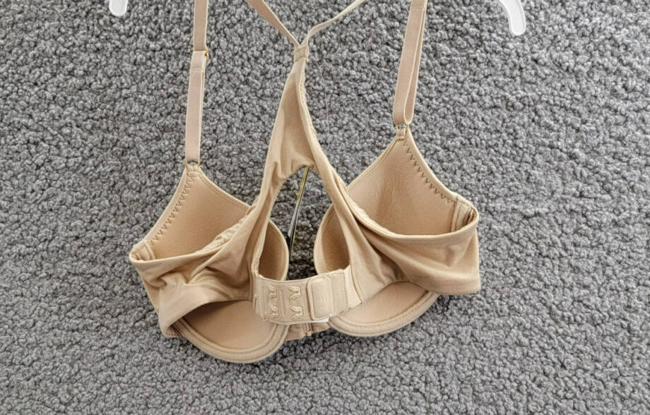 Natori Euphoria Tagless Front-Close Bra Women's 32A Cafe Solid Cutout Back