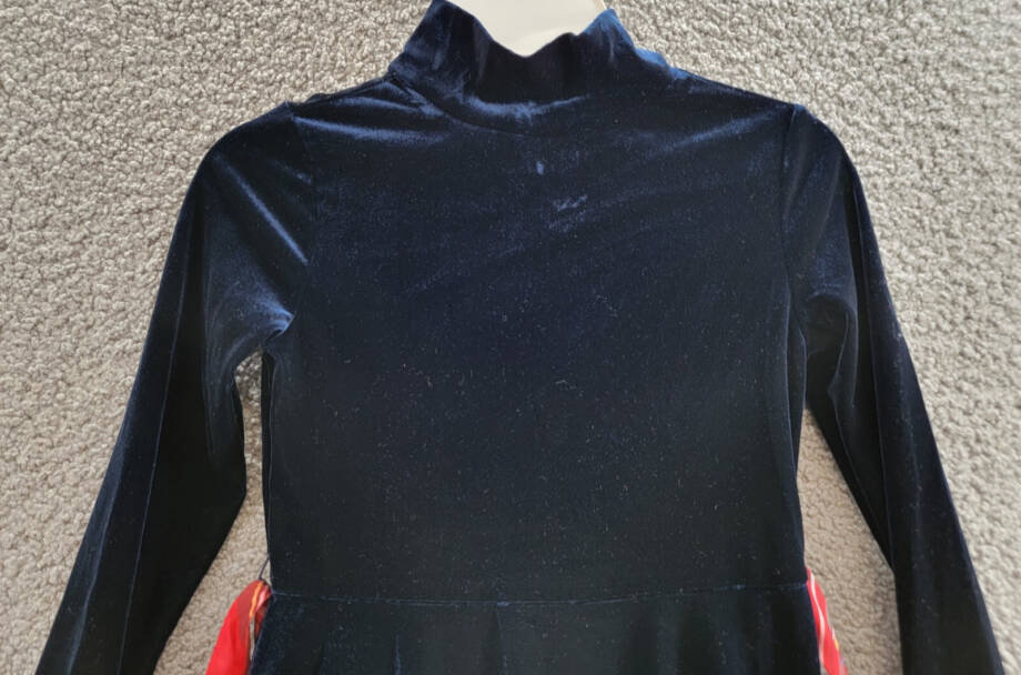 Polo Ralph Lauren Velour Turtleneck Dress Girls 6X Navy 2-Button Placket At Back