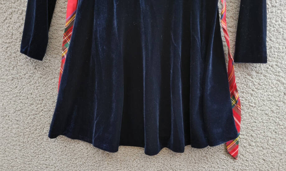 Polo Ralph Lauren Velour Turtleneck Dress Girls 6X Navy 2-Button Placket At Back