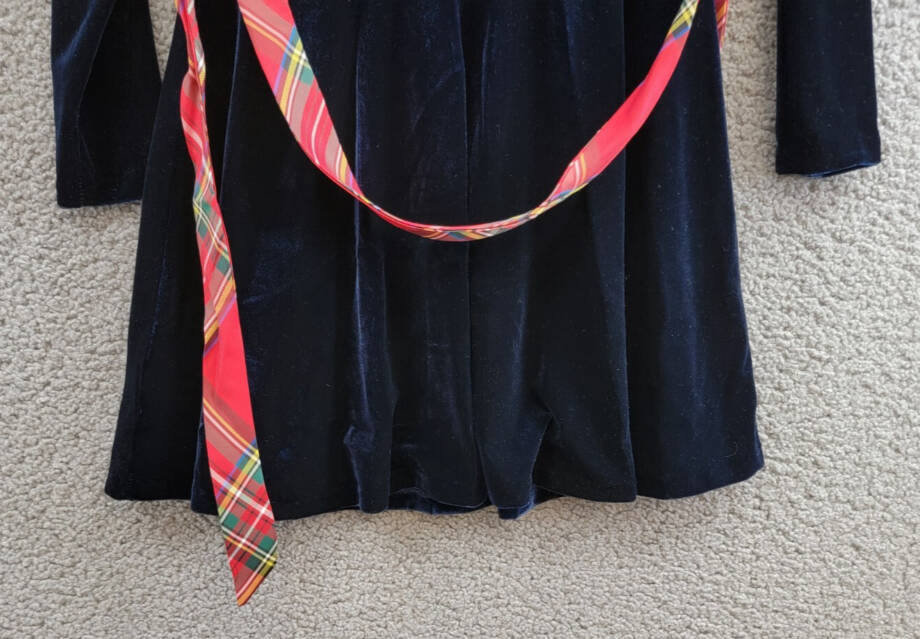 Polo Ralph Lauren Velour Turtleneck Dress Girls 6X Navy 2-Button Placket At Back