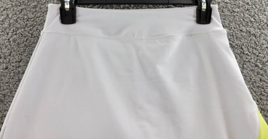 Aqua Athletic Contrast Trim Pull On Skort Women's XS White/Celery Pull On Style
