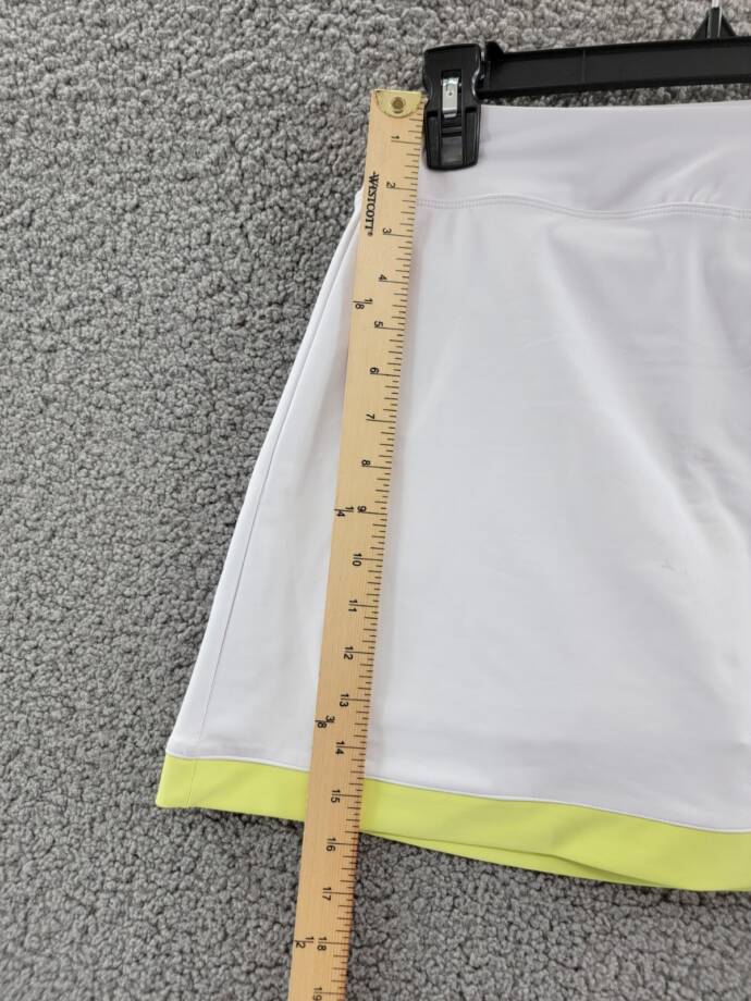 Aqua Athletic Contrast Trim Pull On Skort Women's XS White/Celery Pull On Style