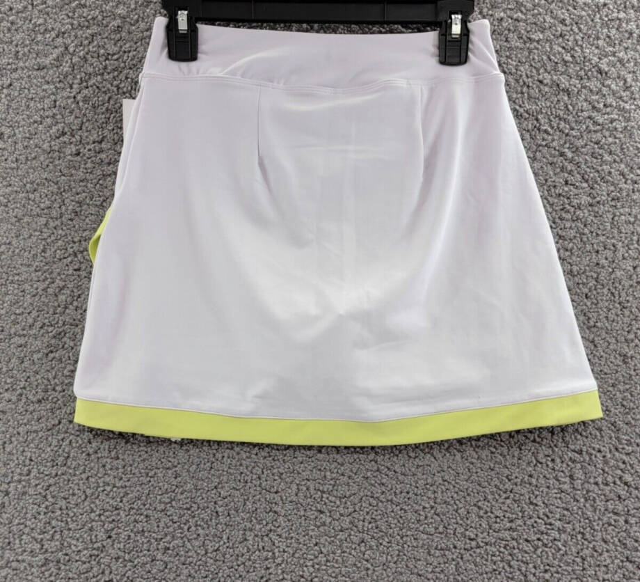 Aqua Athletic Contrast Trim Pull On Skort Women's XS White/Celery Pull On Style