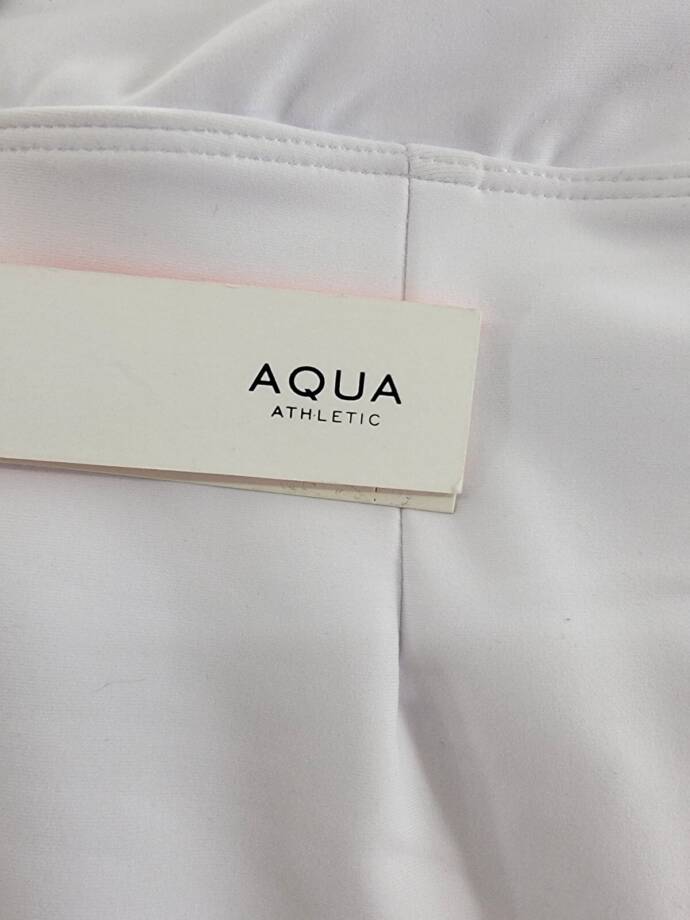 Aqua Athletic Contrast Trim Pull On Skort Women's XS White/Celery Pull On Style