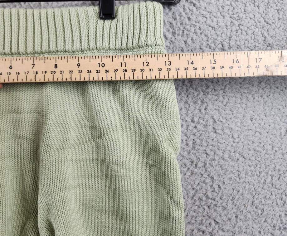 Charlie Holiday Blanche Knit Shorts Women's 4 Sage Ribbed Hem Elastic Waist