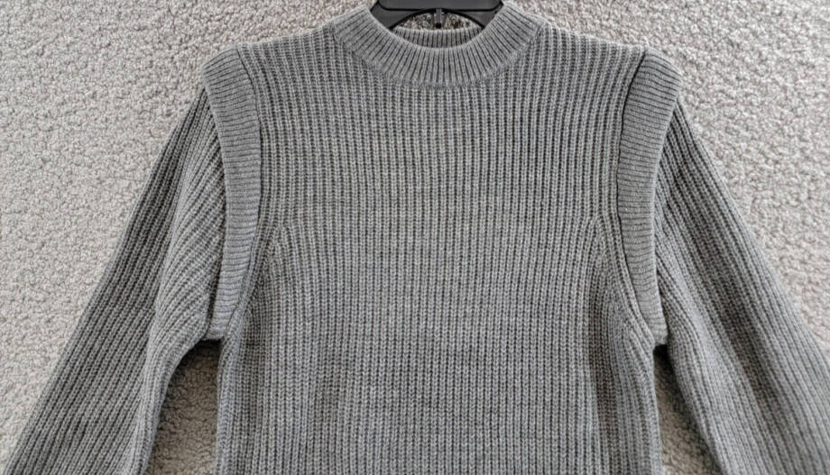 WAYF Lombard Knit Sweater Dress Women's S Heather Grey Pullover Mock Neck Lined